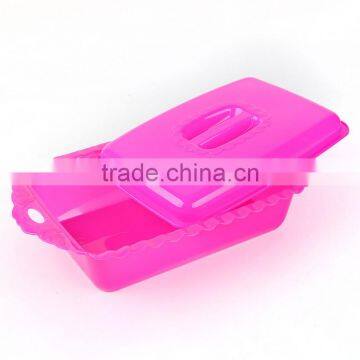 rectangular shape plastic salad bowl with lid