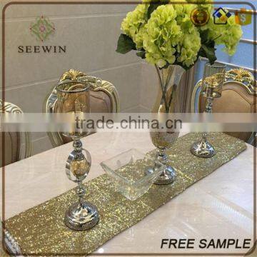 exotic fashionable quilted shinny grossy sequin chervon ruched square table runner