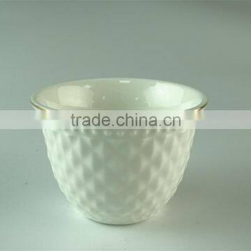White Ceramic Tea Cup With Embossing and Golden Line for Wholesale 6 Pcs/set,with Color Box Paking. photo-2