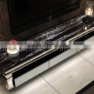 Modern Marble Classic TV Stand With Stainless Steel Feet photo-5