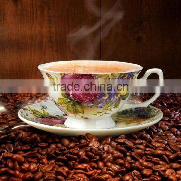 rose factory coffee tea porcelain ceramic cups saucers set