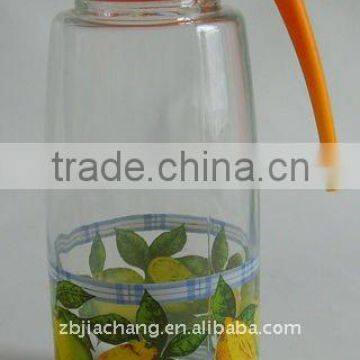 1400ml glass beverage jar with plastic lid D002-3