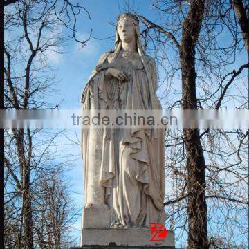 Virgin mary decorate garden white marble statue