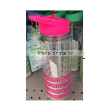 Home Water Bottles Tableware Drinkware Bottles Bling Plastic Water Bottle With Straw Sip Lid Soft Sip Drink H0245 photo-2