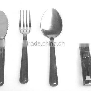 4pcs Set Outdoor Tactical SS Stainless Steel Flatware Cutlery Set photo-6