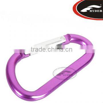 6 mm Outdoor High Quality D Shaped Half Flat Aluminium Carabiner