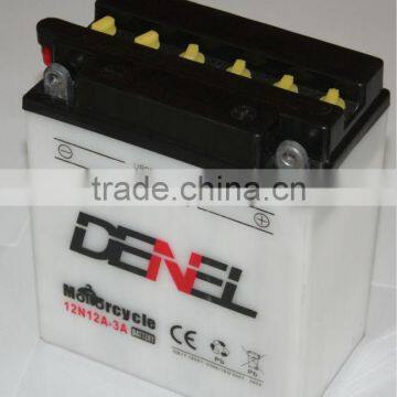 12N12A-3A 12V12AH LEAD ACID DRY CHARGED MOTORCYCLE BATTERY