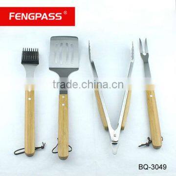 High Grade 4pcs BBQ set with bamboo handle BQ-3049