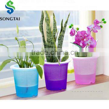 Decorative Fancy Cute Self Watering Plastic Flower Pot