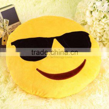 Pretty Soft Cute Emoji Smile Emoticon Pretty Round Cushion Pillow Stuffed Plush Toy photo-2