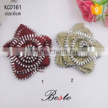 Factory vintage handmade zipper flower for shoes