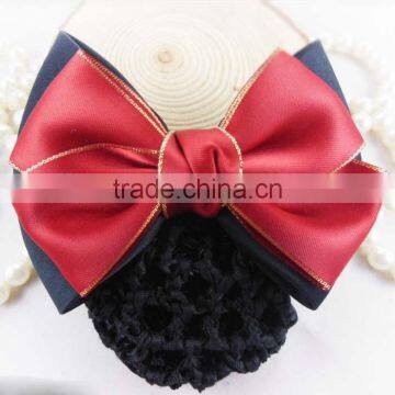 2016 New Arrived Chiffon Ribbon Hair Bow With Clip/Handmade Plain Net Chiffon Bow Clip For Women photo-2