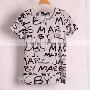 2015 New Summer Fashion Women Letters Printed t shirt short sleeve casual cotton women clothing