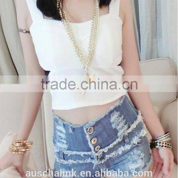 summer night bar high quality women high waist sex short jeans