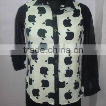 LADIES BLOUSE WITH GEORGETTE SLEEVES (Garment Stock Lots / Apparel Stock / Stocklots / Garment Apparel From India) photo-4