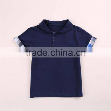 Boys Gender Knitting,Plain Dyed Children Polo t shirt the sleeves with lace