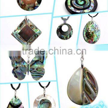 Latest natural paua shell pendant necklace paua abalone shell necklace wholesale sea shell necklace