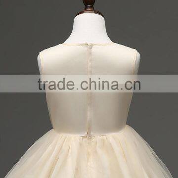 MGOO Hot Sale Cheap Champage Floral Girl Dress New Design Long Frock Children Fairy Dress 2016 MGT020 photo-5