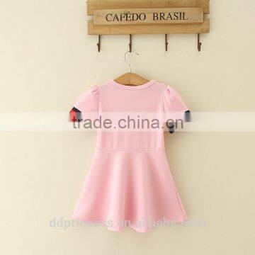 2017 Wholesale Clothing Flower Red Balck Stripe 3-5 Year Old Girl Dress photo-2