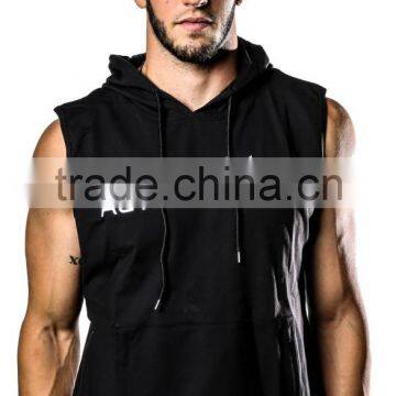 High Quality fitness Clothing Manufacturer Men's sleeveless hoodie performance Shirt Fitness gym Apparel custom For men