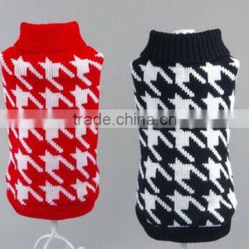 2017 2018 custom houndtooth jacquard knit small dog sweaters