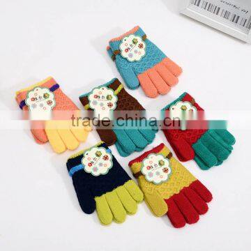 TC13023 Wholesale Knit Kids Gloves New Style Cheap Winter Fleece Long Gloves for Kids photo-2