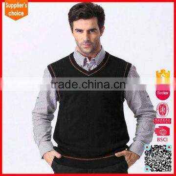 Mens sleeveless v-neck knitted merino wool vest pullunder