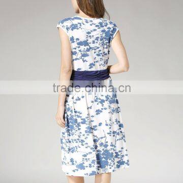 V-neck Maternity Casual Dresses Floral Nursing Clothing Loose and Comfortable Hide Breastfeeding Opening Skirts photo-4