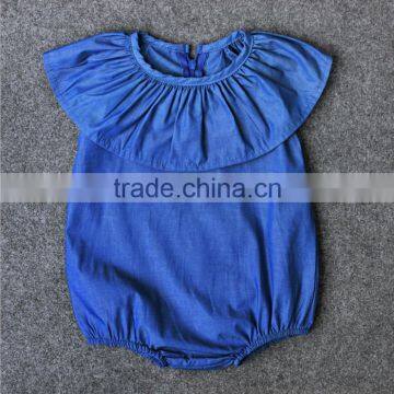 Soft Hot Sale Baby Cotton Wear Clothes Infant Soild ColorJumpsuit Baby Girls Lace Off-shoulder Romper photo-3