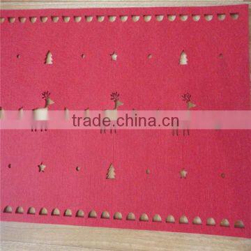 Christmas Reindeer RED Felt Table Runner/ Felt Reindeer Border Table Runner photo-2