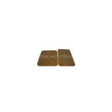 Dark Brown Square Rattan Placemats / Plastic Food Mat For Restaurant