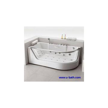 Supply new corner glass whirlpool bathtub for 1 person