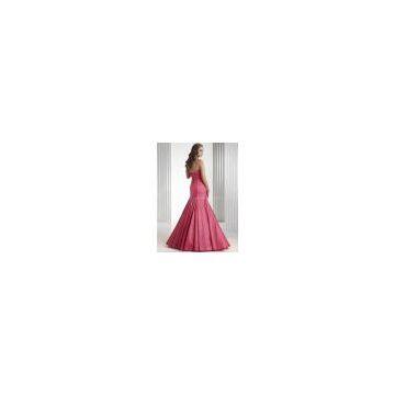 High Quality Taffeta Material Strapless Beaded Mermaid Lady Prom Gown photo-2