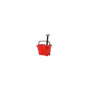 Green Supermarket 2 Wheeled Shopping Trolley Grocery Store Cart Customized