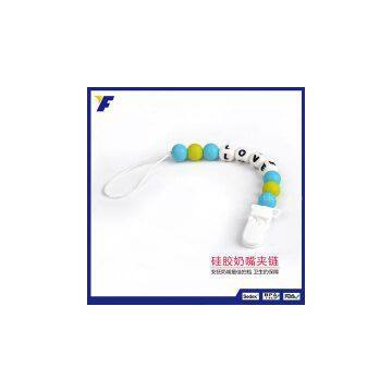 Hot Selling Silicone Materical Baby Pacifier Clips Chain for Kids photo-2
