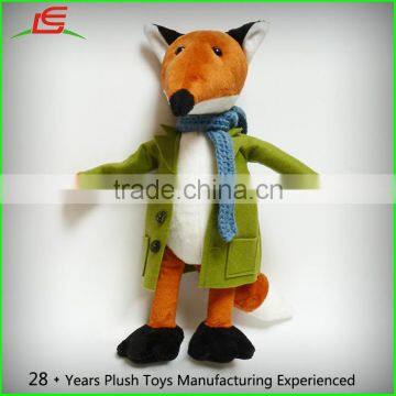 Green Felt Clothes Blue Knit Scarf The Little Prince Mister Fox Stuffed Plush Cuddly Baby Toy