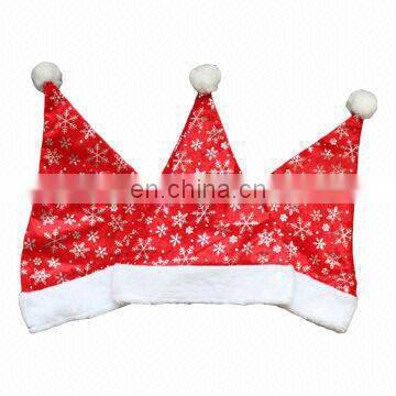 Fashionable Snowflake Printing red christmas hat dancing christmas hats with a pom pom