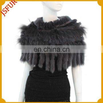 2014 Fashion women's Raccoon fur shawls with fringe