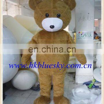 2015 yellow fur bear costumes for adult