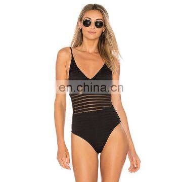 Manufacturer custom made one piece transparent swimsuit bikinis woman swimwear 2017