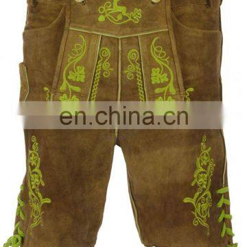 Trachten Haus Men's Leather German Oktoberfest Lederhosen Shorts (Munich Dress)