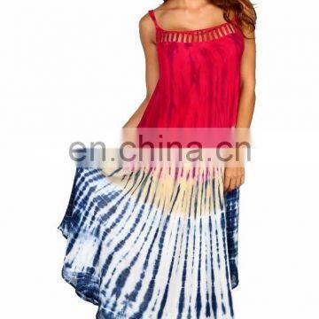 Summer's Exclusive Women Wear Super Designer Fashionable Tie & Dye Spaghetti Strap Dress