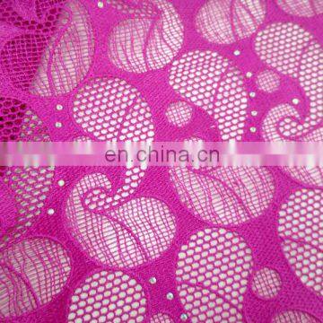 Fashion Wedding Lace With StoneFushia Guipure LaceWholesale Chemical Lace photo-3