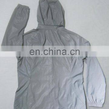 High visibility reflective safety coat clothing clear PVC vinyl reflective rain coat with hat reflective tape