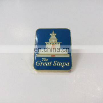 shiny gold plated iron material casting badge custom badge with specific design