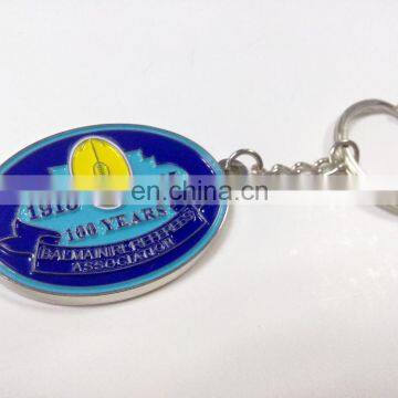 Zinc alloy casting shiny silver plated key chain customized membership key chain with specific logo