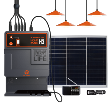 Lighting Global Certificate Solar Home Lighting Kits with 4 Led Lamps Radio Solar Mobile Phone Charger