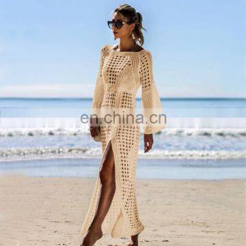 Women Cover Up Beach Cardigan 2019 Cotton Beach Dress Tunic Long Beachwear Pareo Loose Bikini Cover-Ups Leaf Printed Kaftan Robe