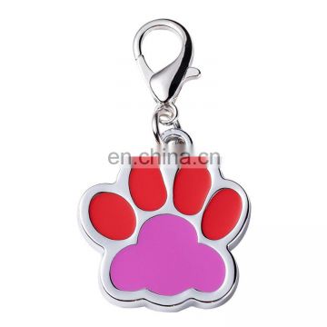 Wholesale zinc alloy die-casting polishing electroplating epoxy two-color metal id metal pet dog foot name tag