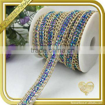 Hotfix diamond resin trimming women rhinestone chain belts wholesale FHRS-020